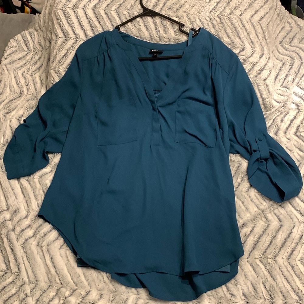 Torrid Blouse with layering cami Size 1 Dark Teal